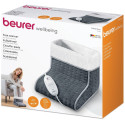Електрогрілка Beurer для ніг, від мережі, 32х26х26см, 100Вт, 3 режими, авт. вимкн. через 90хв, фліс, плюш, біло-сірий