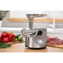 М'ясорубка ARDESTO, 3000Вт, продук.-2.6кг/хв, 4 решітки + для ковб., кеббе, 3 терки, метал, сріблястий
