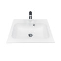 Раковина, умивальник Adamant FRATE, штучний камінь, прямокут., з отвором для змішувача, з отвором для переливу, 550x450x1525мм, накладний, білий