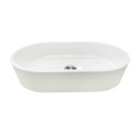 Раковина, умивальник Adamant BESTE NEW, штучний камінь, овальна, без отвору для змішувача та переливу, 540x350x110мм, накладний, білий
