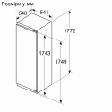 Холодильна камера Bosch вбудована, 177x55x55, 310л, 1дв., E, ST, білий