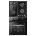 Комплект Hansa (духовка електрична + поверхня газ на склі), чорний