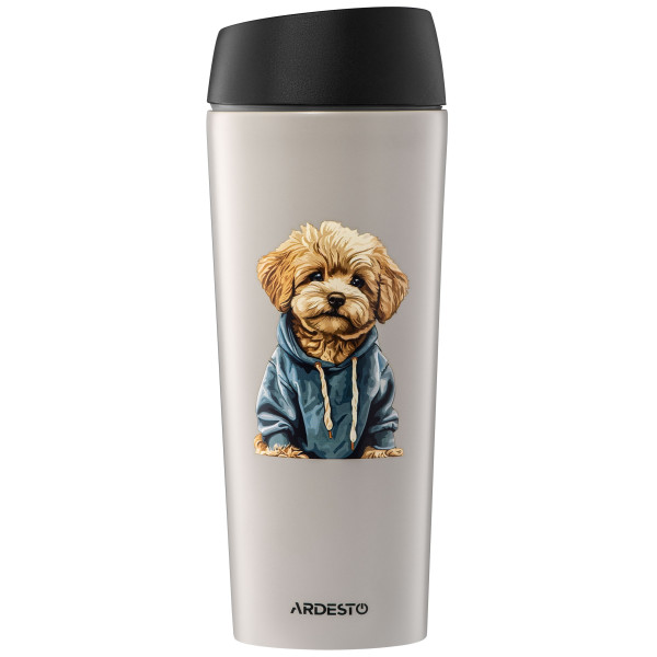 Термокухоль ARDESTO Coffee Time Maltipoo 450мл, нержавіюча сталь, бежевий