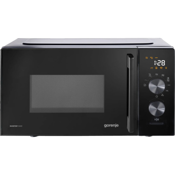 Мікрохвильова піч Gorenje, 20л, електр. керув., 800Вт, гриль, дисплей, 20 програм, інвертор, чорний