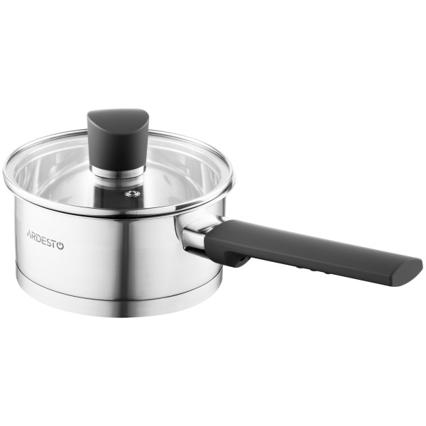 Ківш зі скляною кришкою ARDESTO Gemini Trento, 0.9л, нержавіюча сталь, бакеліт