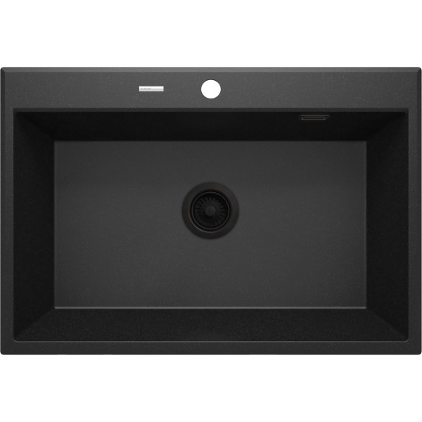 Мийка кухонна Deante Eridan, граніт, прямокутна, без крила, 700х520х210мм, чаша - 1, врізна, металічний графіт