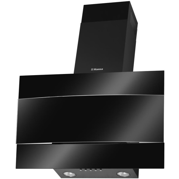 Витяжка Hansa похила, скло+метал, 60см, 280м.куб/год., чорний метал