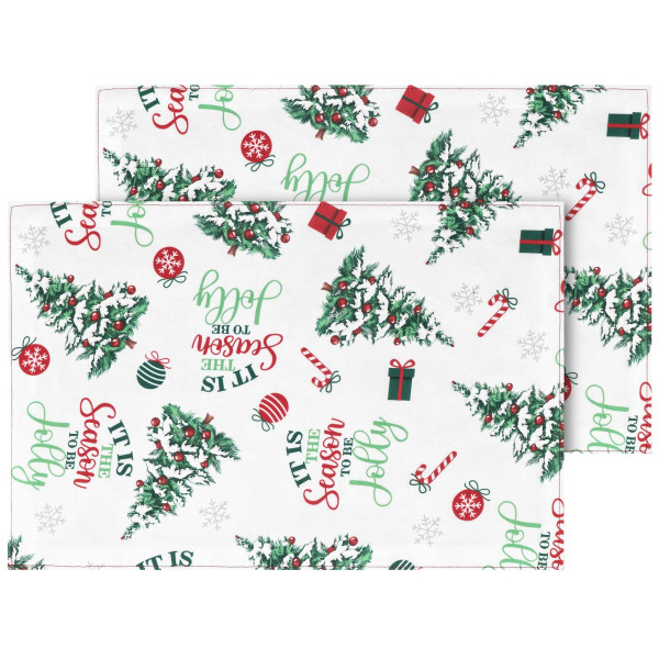 Набір серветок серв. ARDESTO Christmas Tree 30х45см, 2шт, 100% поліестер, зелений