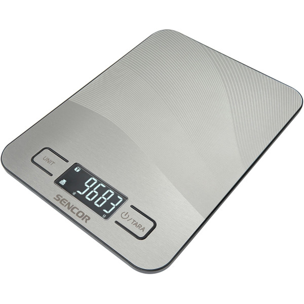 Ваги Sencor кухонні, 10кг, підключення до смартфону, AAAx2, сірий