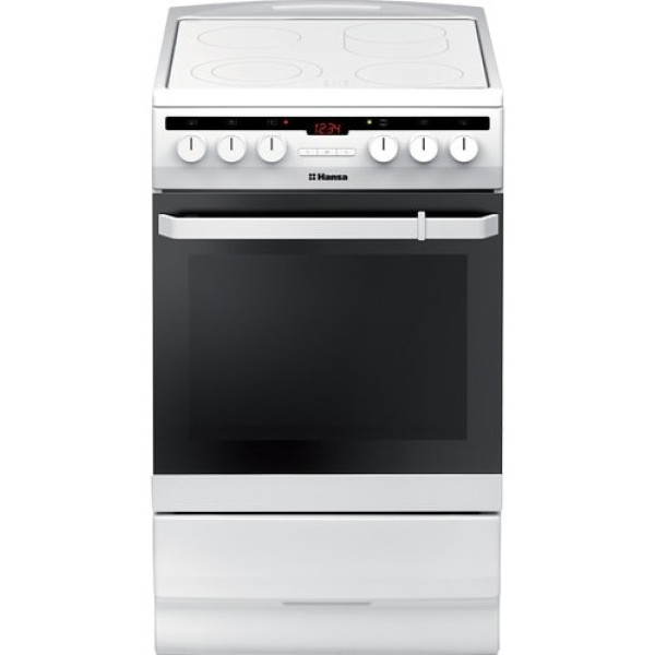 Плита Hansa електрична склокерамічна, 65л, 50x60см, дисплей, конвекція, білий