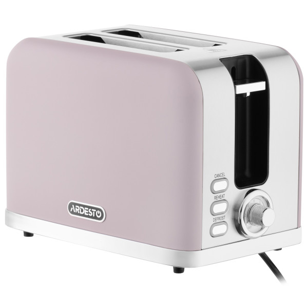 Тостер ARDESTO Lilac Dream, 800Вт, метал, 2 слоти, ліловий+сріблястий