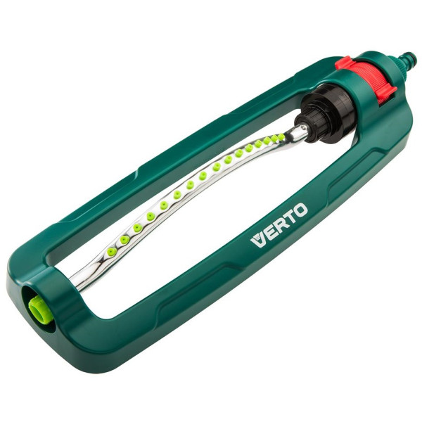 Зрошувач дощовий Verto, дощувач маятниковий, 1/2"-3/4", 16 сопел в металевому елементі, площа розпилення 13х18 м