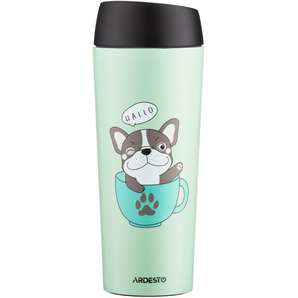 Термокухоль ARDESTO Coffee time Frenchie, 450мл, нержавіюча сталь, зелений