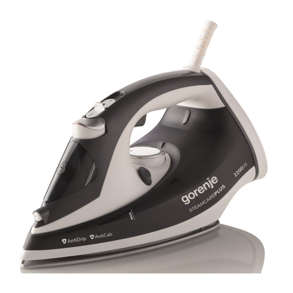 Праска Gorenje, 2200Вт, 280мл, паровий удар -90гр, верт. відпарювання, антинакип, керам. підошва "Perfect Glide", сірий