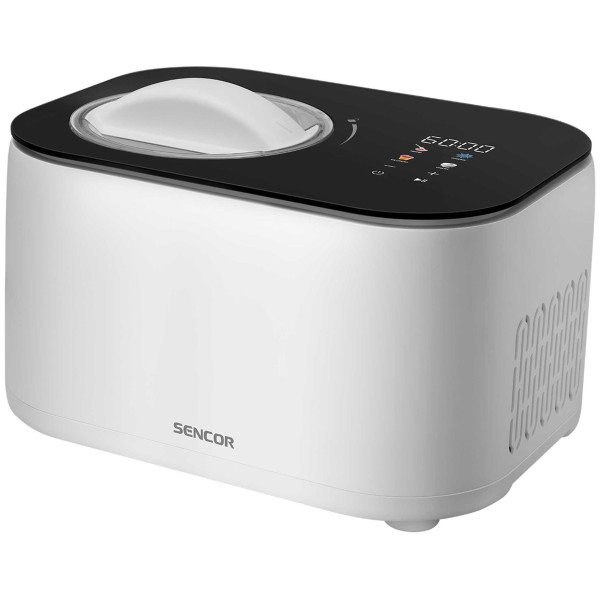Морозивниця Sencor 100Вт, чаша-1л, час приготув.-60хв, пластик, чорно-білий