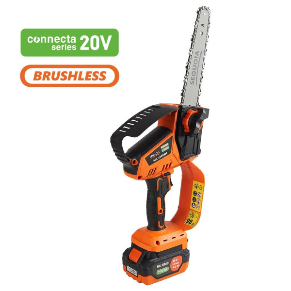 Пила ланцюгова акумуляторна SEQUOIA SBC2008BM-EV 20В акб 1х4.0А·год шина 20см 1/4" 7.5м/с ЗП 1.7кг