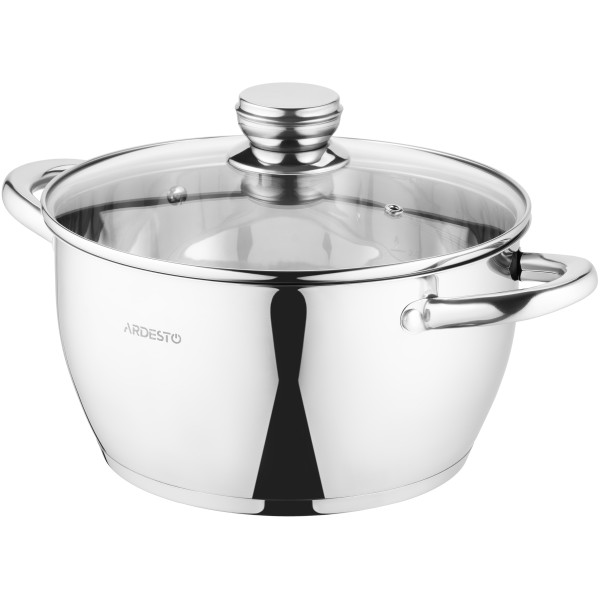 Каструля зі скляною кришкою ARDESTO Gemini Lucca, 5.5л, нержавіюча сталь