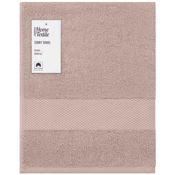 Рушник махровий ARDESTO Essence 50х90см, 100% бавовна, бежевий