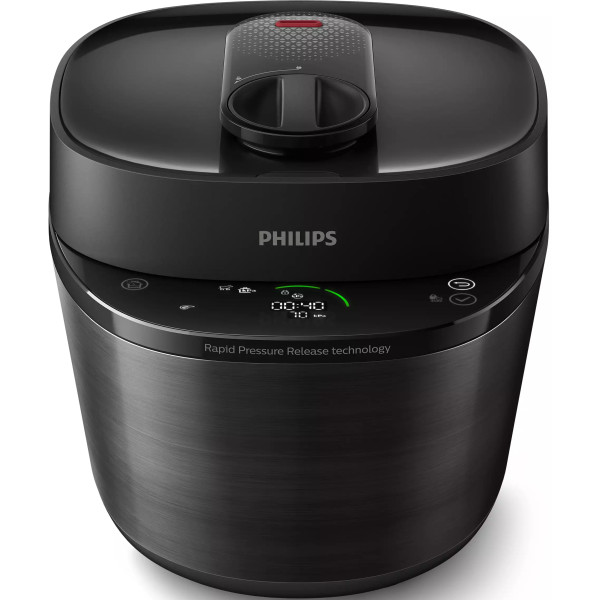 Мультиварка-скороварка Philips All-in-One Cooker, 1000Вт, чаша-5л, електронне керув., пластик, чорний
