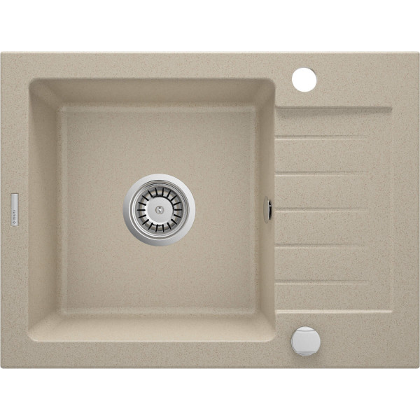 Мийка кухонна Deante Zorba, граніт, прямокутник, з крилом, 580х440х164мм, чаша - 1, накладна, пісок