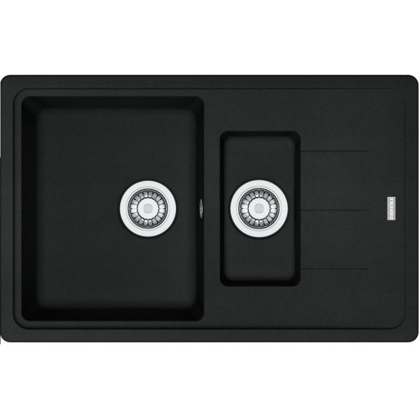 Мийка кухонна Franke Basis, фраграніт, прямокутник, з крилом, 780х500х200мм, чаша - 1,5, врізна, BFG 651-78, чорний матовий