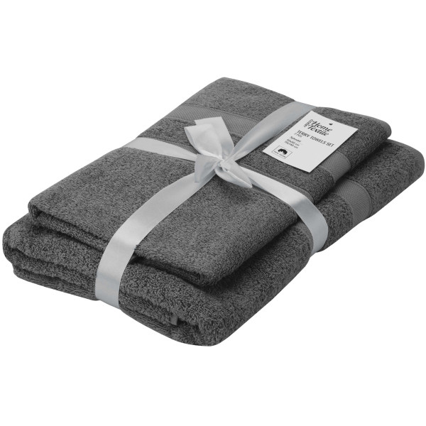 Набір рушників махрових ARDESTO Splendid 50х90см, 70х140см, 2шт, 100% бавовна, сірий темний