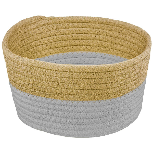 Кошик плетений для зберігання ARDESTO Vigor 3.5л, бавовняний шпагат, коричневий, сірий