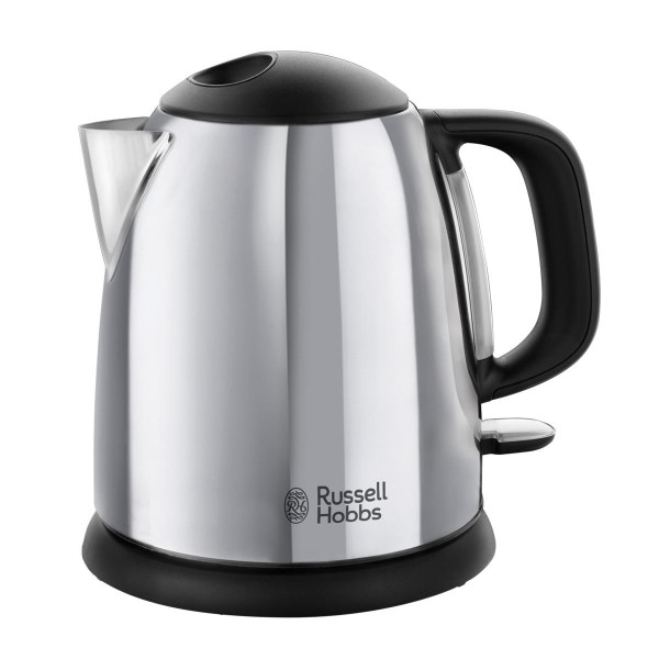 Електрочайник Russell Hobbs Victory 1л, метал, сріблясто-чорний