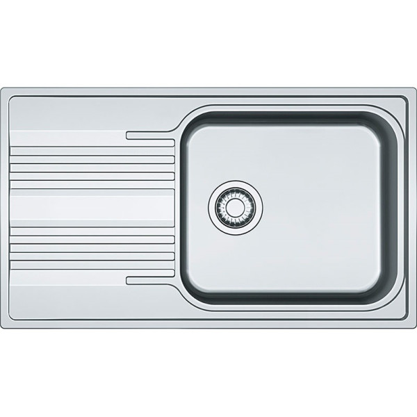 Мийка кухонна Franke Smart, нерж.сталь, прямокутник, з крилом, 860х500х190мм, чаша - 1, накладна, SRX 611-86 XL, нерж поліров.