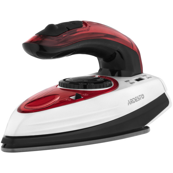 Праска ARDESTO дорожня TI-S1200, 1000Вт, 70мл, паровий удар, постійна пара - 15гр, керам. підошва, біло-червоний