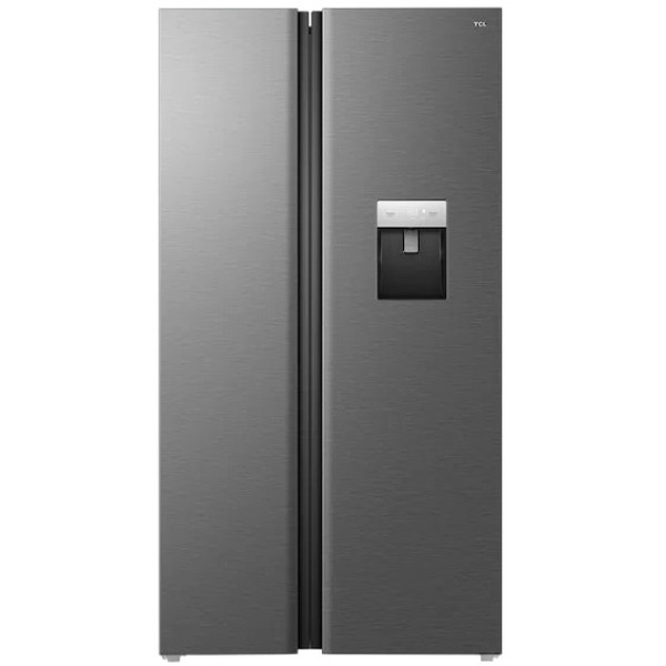Холодильник TCL SBS, 177х92х63см, холод.відд.-322л, мороз.відд.-156л, 2дв., A++, NF, інв., диспл зовн., зона св-ті, диспенсер, нерж
