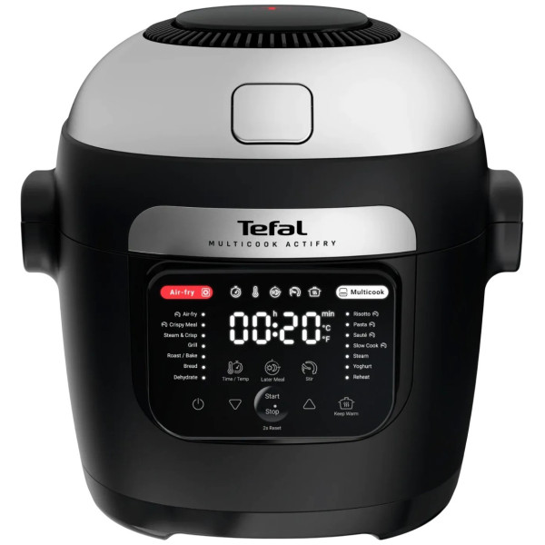 Мультиварка-мультипіч Tefal Multicook Actifry, 1334Вт, чаша-6л, сенсорне керув., 14 програм, метал/пластик, чорний