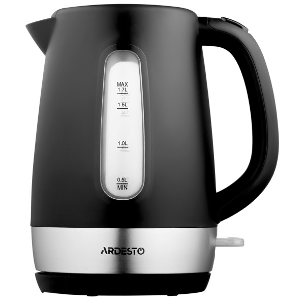 Електрочайник ARDESTO 1.7л, Strix, пластик, чорний матовий