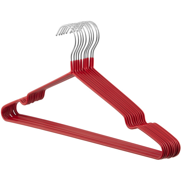 Набір вішаків ARDESTO 40.5см, 10шт, метал, ПВХ, червоний