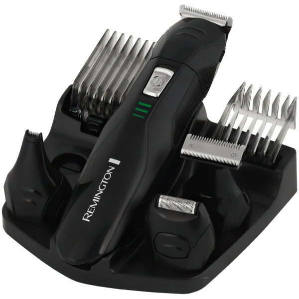 Набір для стрижки Remington, для бороди Edge all in one kit, вусів, голови, носа і тіла, акум., насадок-10, титан.напил., чорний