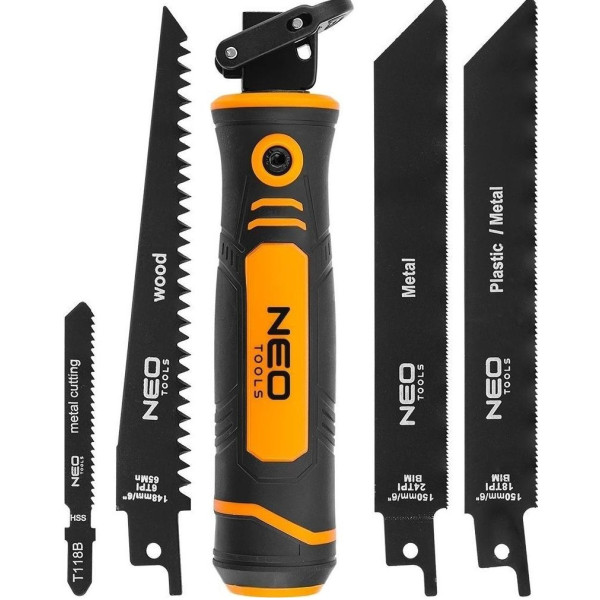 Пила садова Neo Tools тримач, 15см, 24 TPI, 18 TPI, 6 TPI, двокомпонентне руків'я, 0.182кг