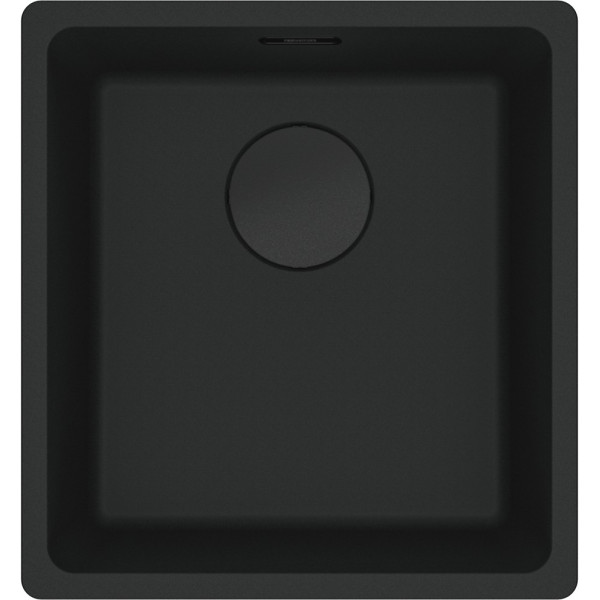 Мийка кухонна Franke Maris, фраграніт, прямокутник, без крила, 403х433х200мм, чаша - 1, монтаж під стільницю, MRG 110-37, чорний матовий