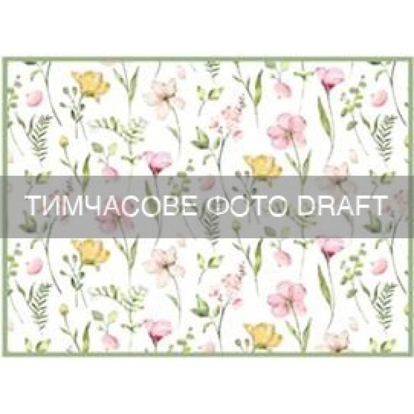 Килимок для сушіння посуду ARDESTO Spring flowers 38x51см, 100% поліестер, білий
