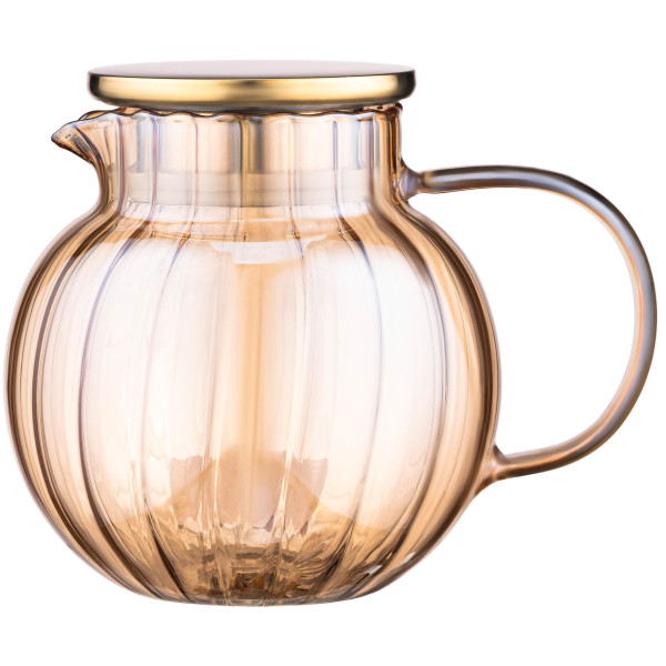 Заварник ARDESTO Golden Moon 1000мл, боросилікатне скло, бамбук, золотистий