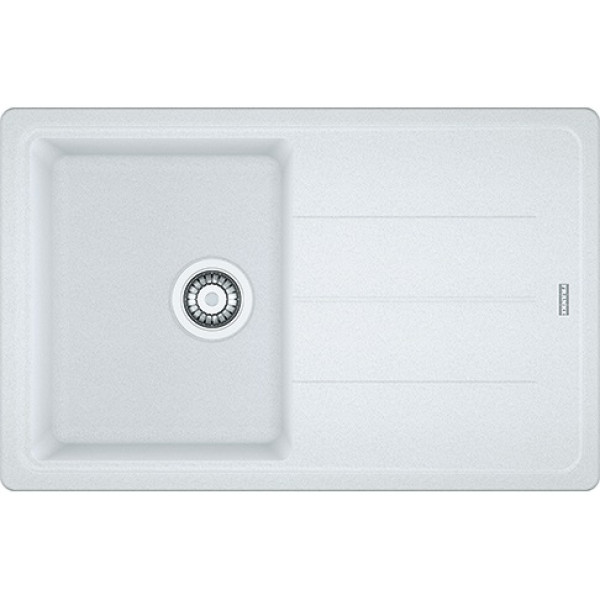 Мийка кухонна Franke Basis, фраграніт, прямокутник, з крилом, 780х500х200мм, чаша - 1, накладна, BFG 611-78, білий