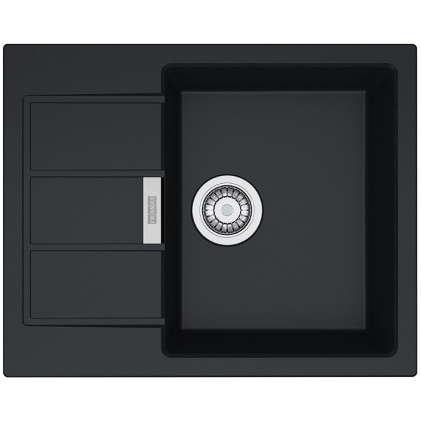 Мийка кухонна Franke Sirius, тектонайт, прямокутник, з крилом, 620х500х200мм, чаша - 1, накладна, SD2 611-62, чорний