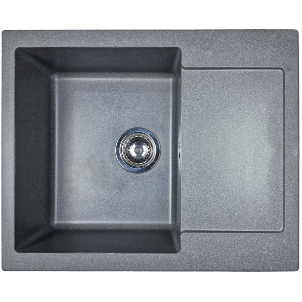 Мийка кухонна Adamant Minimal, штучний камінь, прямокут., з крилом, 615х495х200мм, чаша - 1, врізна, сірий