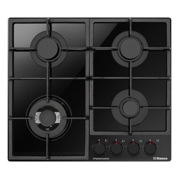 Варильна поверхня Hansa газова на склі,, 59см, чавун, чорний