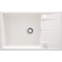 Мийка кухонна Deante Eridan, граніт, прямокут., з крилом, 780х500х210мм, чаша - 1, накладна, алебастр