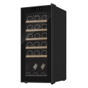 Холодильник Philco для вина, 77x34.5x45, холод.відд.-50л, зон - 1, бут-18, диспл, підсвітка, дерев'яні полиці, чорний