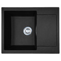 Мийка кухонна Adamant Minimal, штучний камінь, прямокут., з крилом, 615х495х200мм, чаша - 1, врізна, чорний