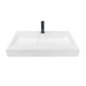 Раковина, умивальник Adamant VISION, штучний камінь, прямокут., з отвором для змішувача, без переливу, 800х455х110мм, накладний, білий