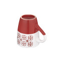 Чашка ARDESTO Ornament, 320мл, кераміка, червоно-білий