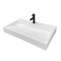 Раковина, умивальник Adamant VISION, штучний камінь, прямокут., з отвором для змішувача, без переливу, 800х455х110мм, накладний, білий