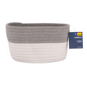 Кошик плетений для зберігання ARDESTO Vigor 3.5л, бавовняний шпагат, сірий, білий